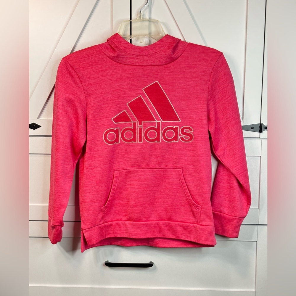 adidas Youth Pink Logo Pullover Sweatshirt girls Medium